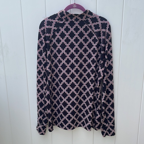 Crown & Ivy Quatrefoil pattern mock neck half zip jacket size X-Large - Picture 11 of 11